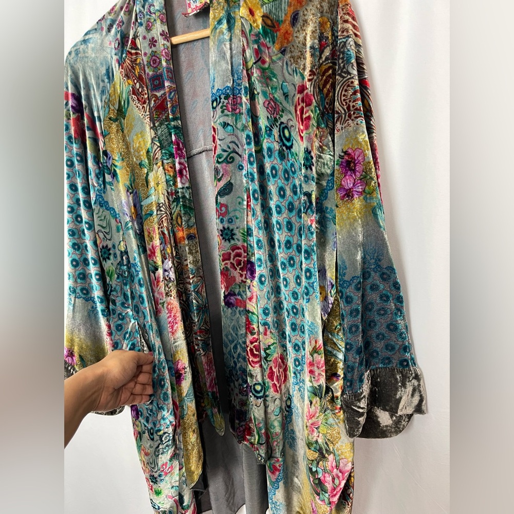 Johnny was Velvet Cardigan Silk Blend size M multicolored - Picture 10 of 11